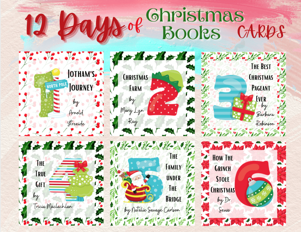 12 days of christmas books plus free printable cards & a giveaway